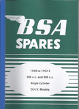 BSA Ersatzteilbuch 1949 bis 1952-3 350 & 500cc Einzylinder